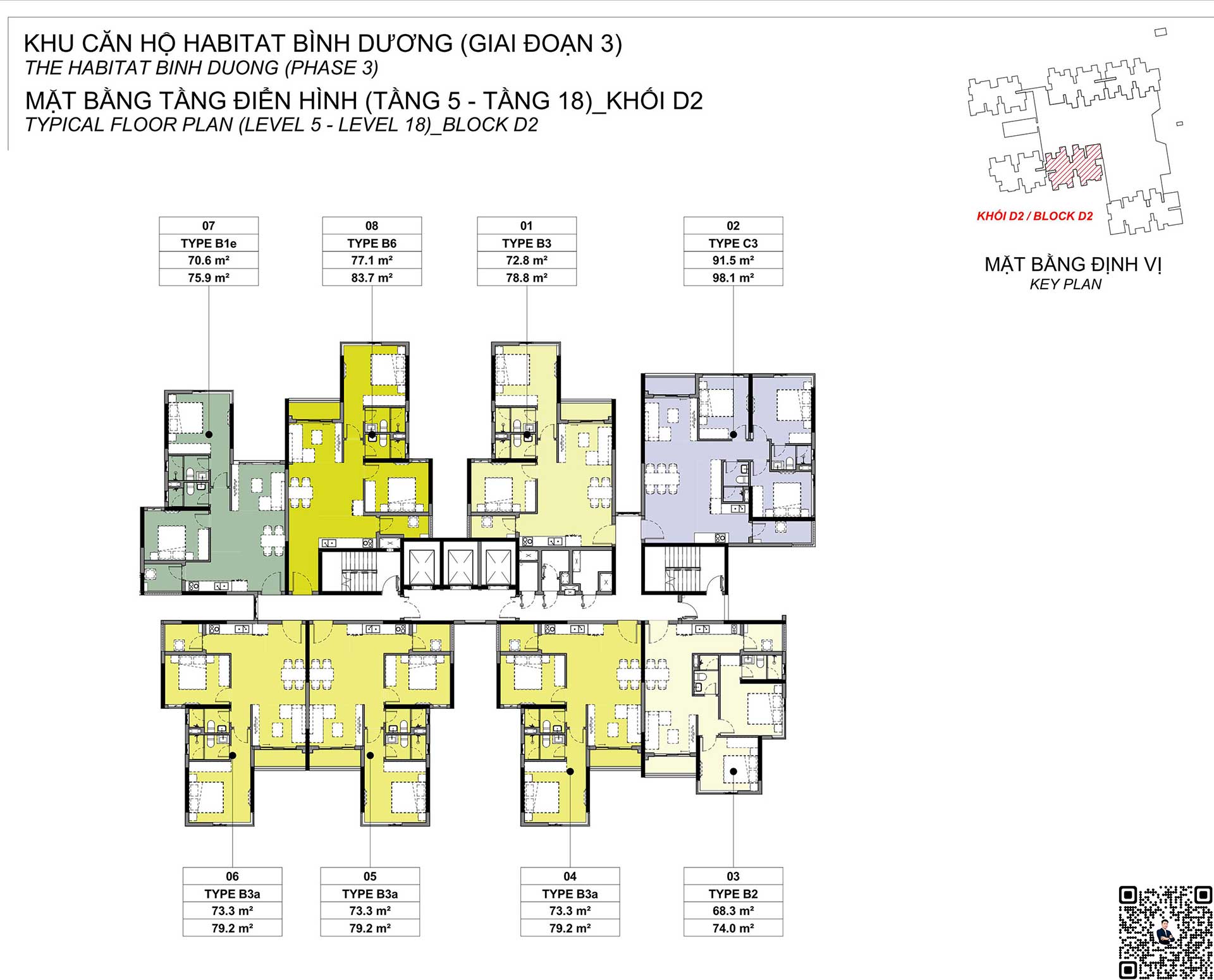 Mặt bằng The Habitat Bình Dương tòa D2