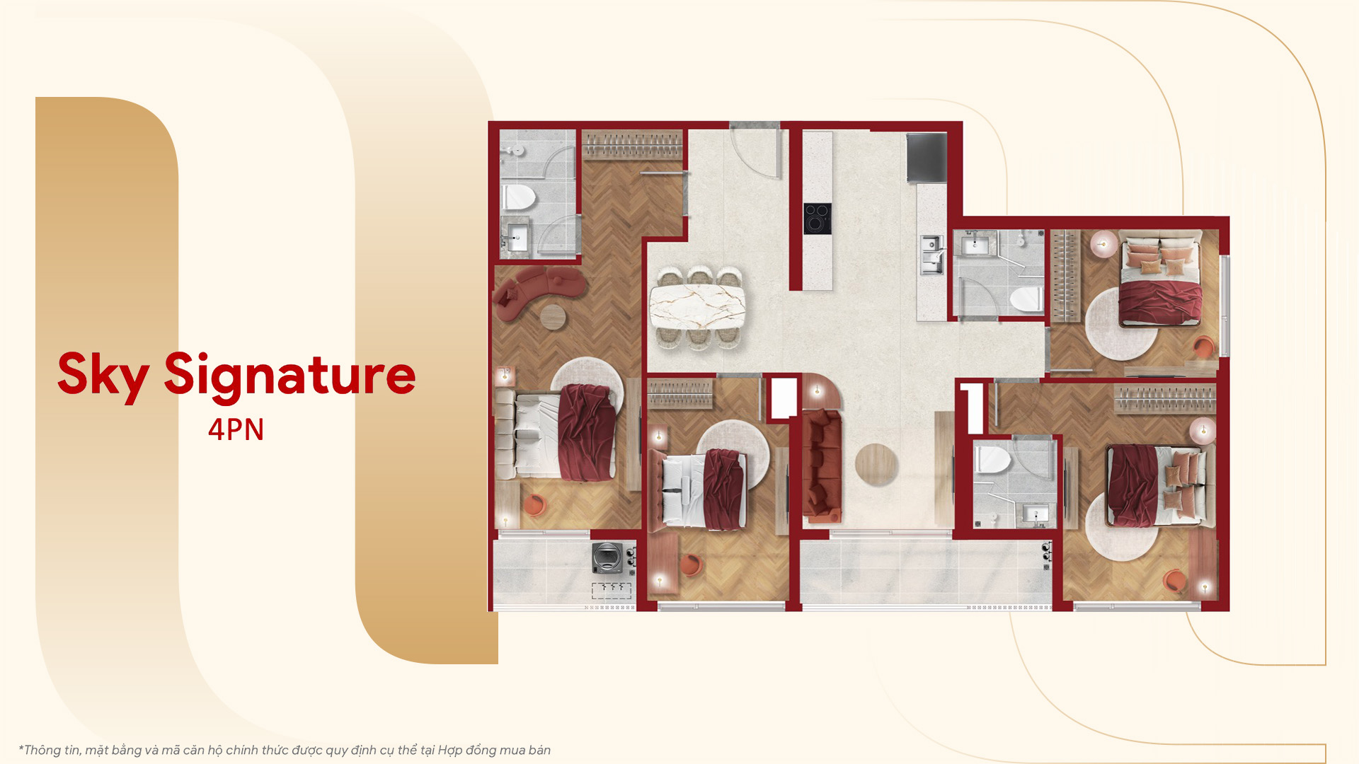 Căn Hộ Lusso SaiGon 3 phòng ngủ