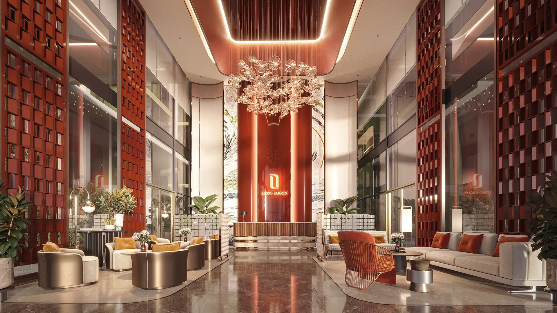 Grand Lobby Lusso Cao trần 8m