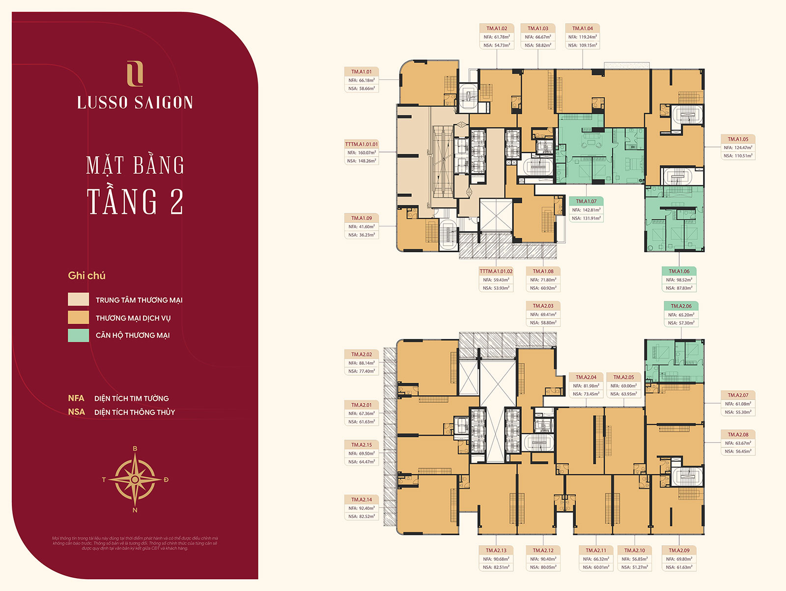 Mặt bằng Lusso Saigon tầng 2