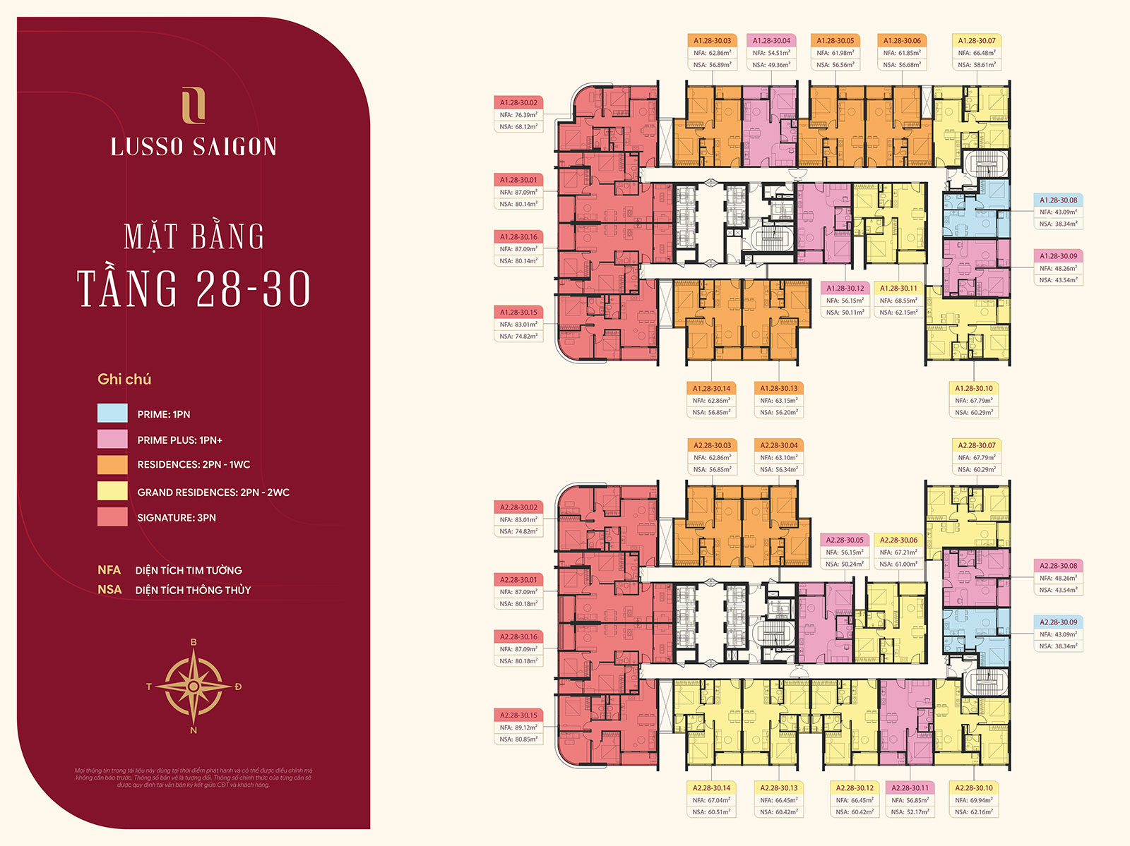 Mặt bằng Lusso Saigon tầng 28