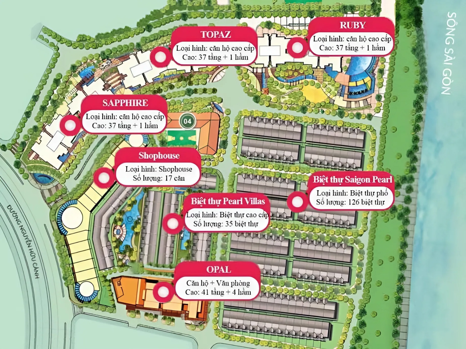 Mặt bằng khu Saigon Pearl