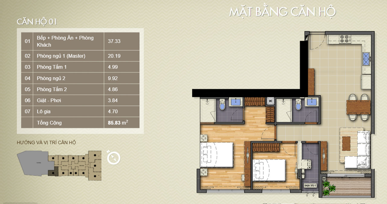 Mặt bằng Opal Tower Saigon Pearl