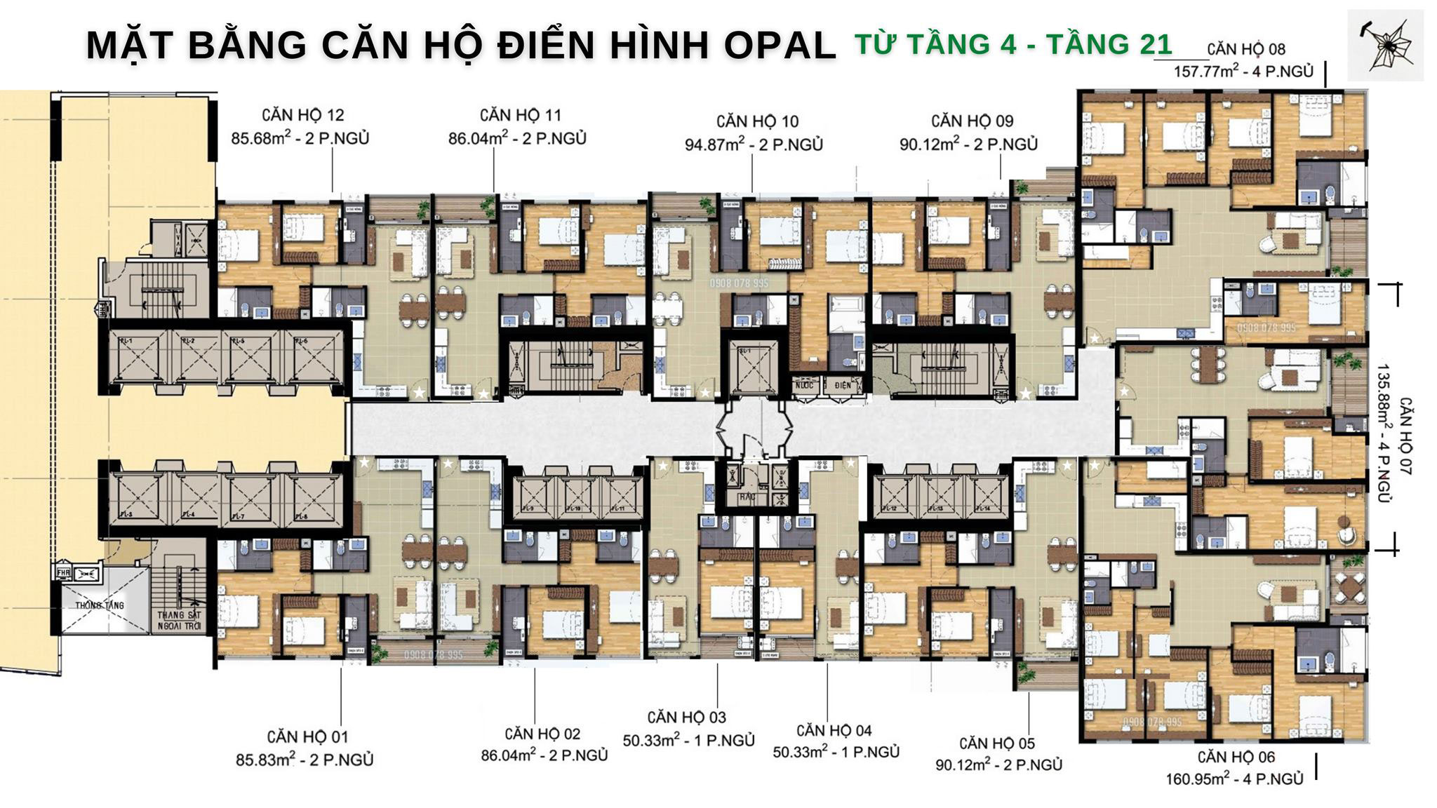 Mặt bằng Opal Tower Saigon Pearl