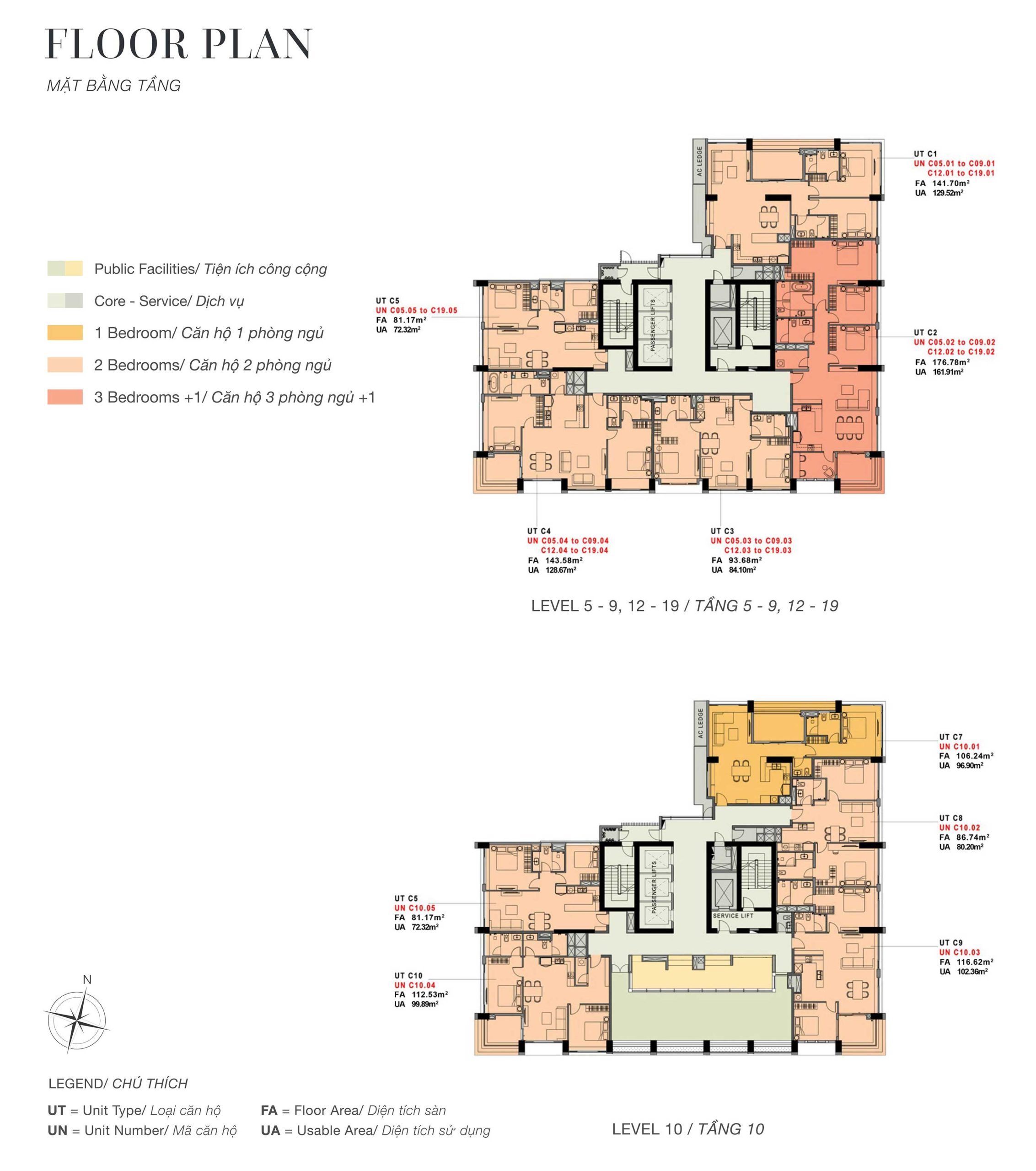Mặt bằng The Berkley Thảo Điền tầng 5 - 19