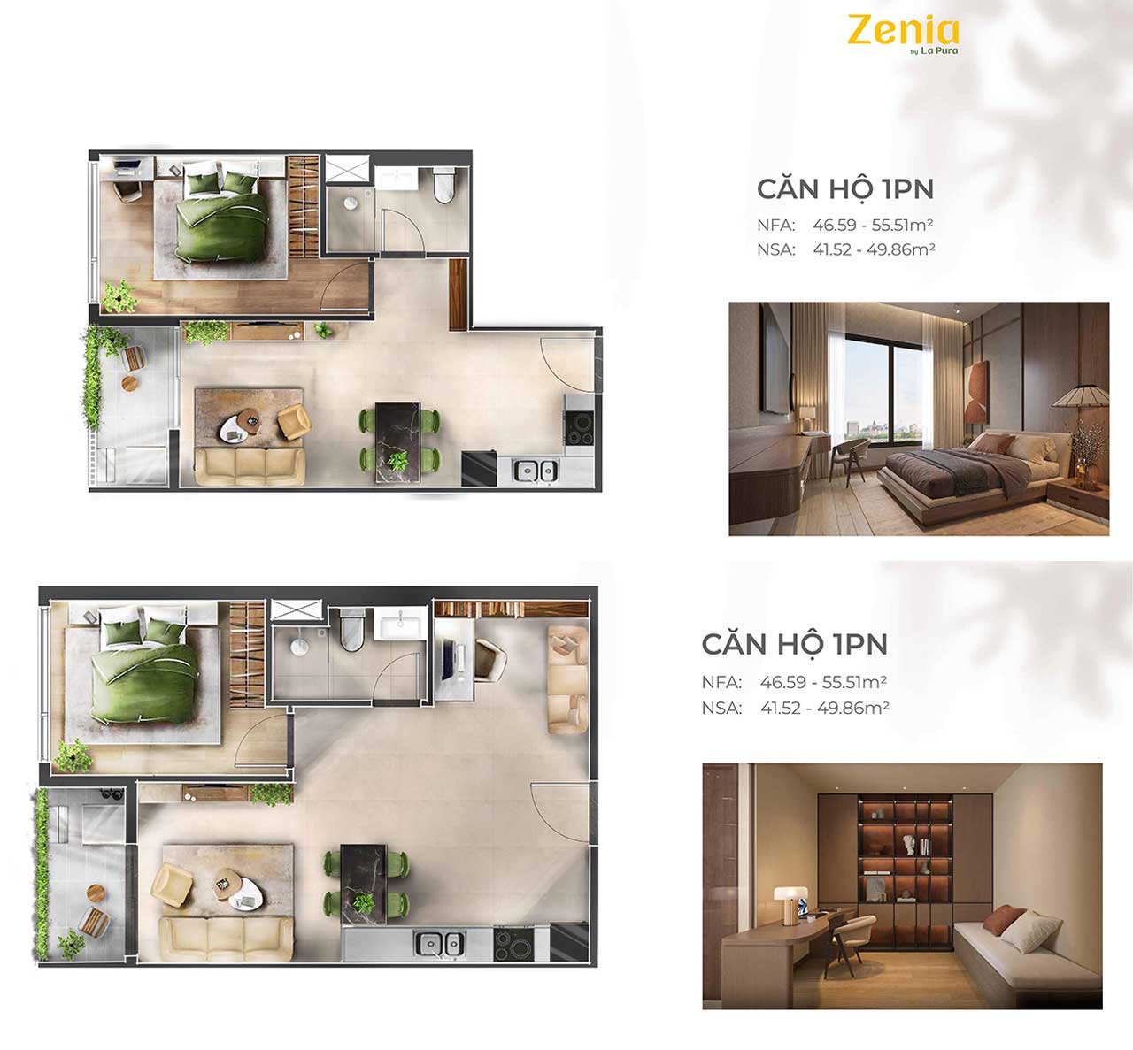 Layout căn hộ Zenia by La Pura