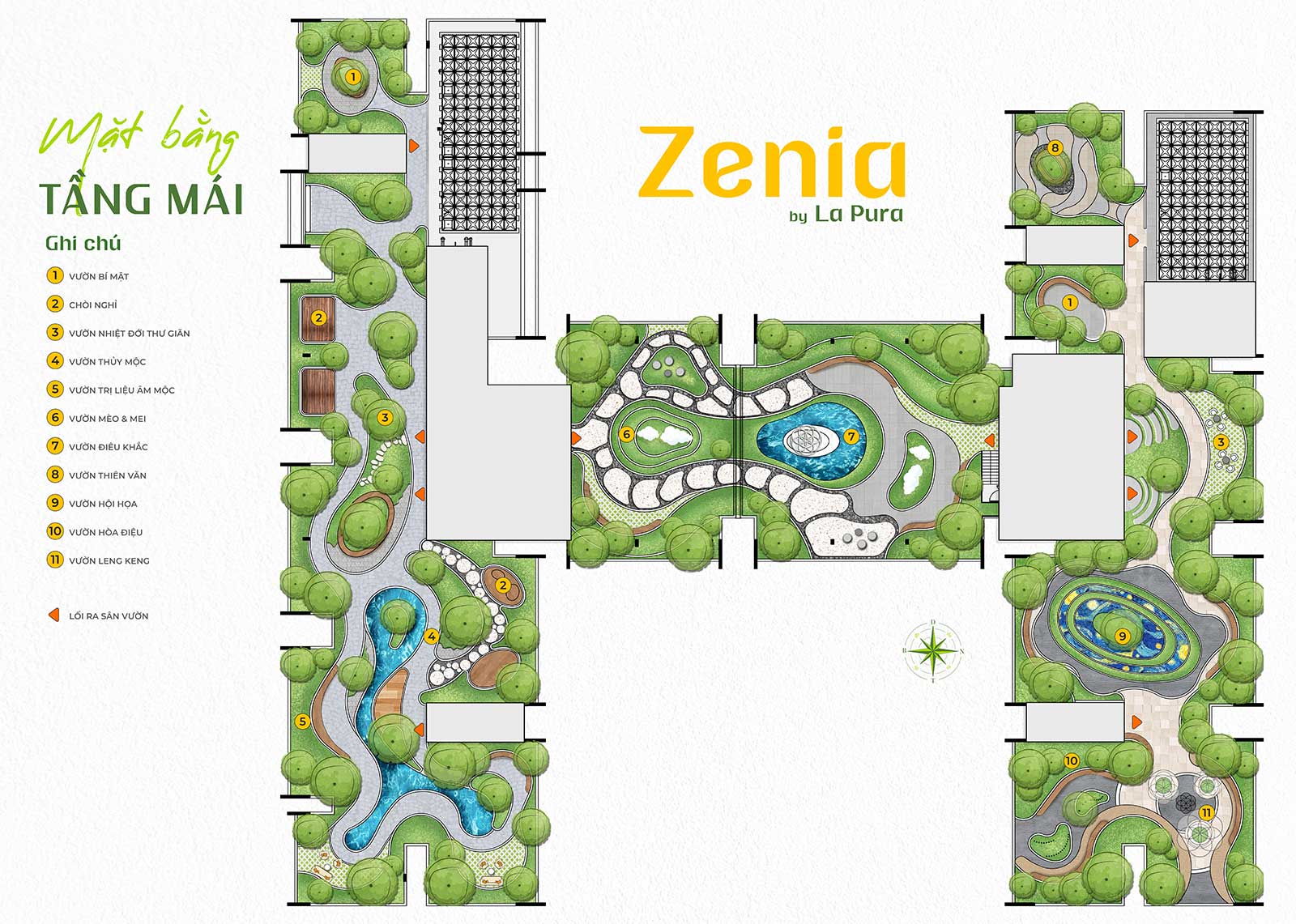 Mặt bằng Zenia by La Pura tầng mái