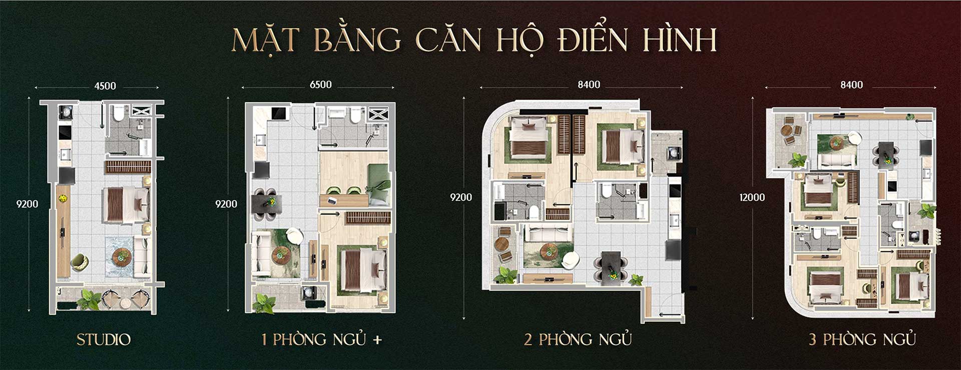 Mặt bằng căn hộ The Emerald River Park