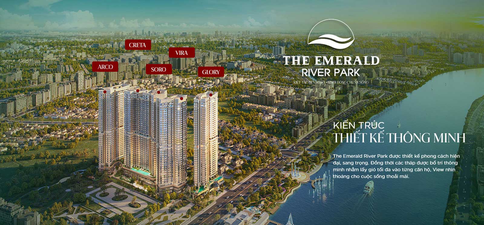 Dự án The Emerald River Park được phát triển theo định hướng "đô thị nghỉ dưỡng ven sông"