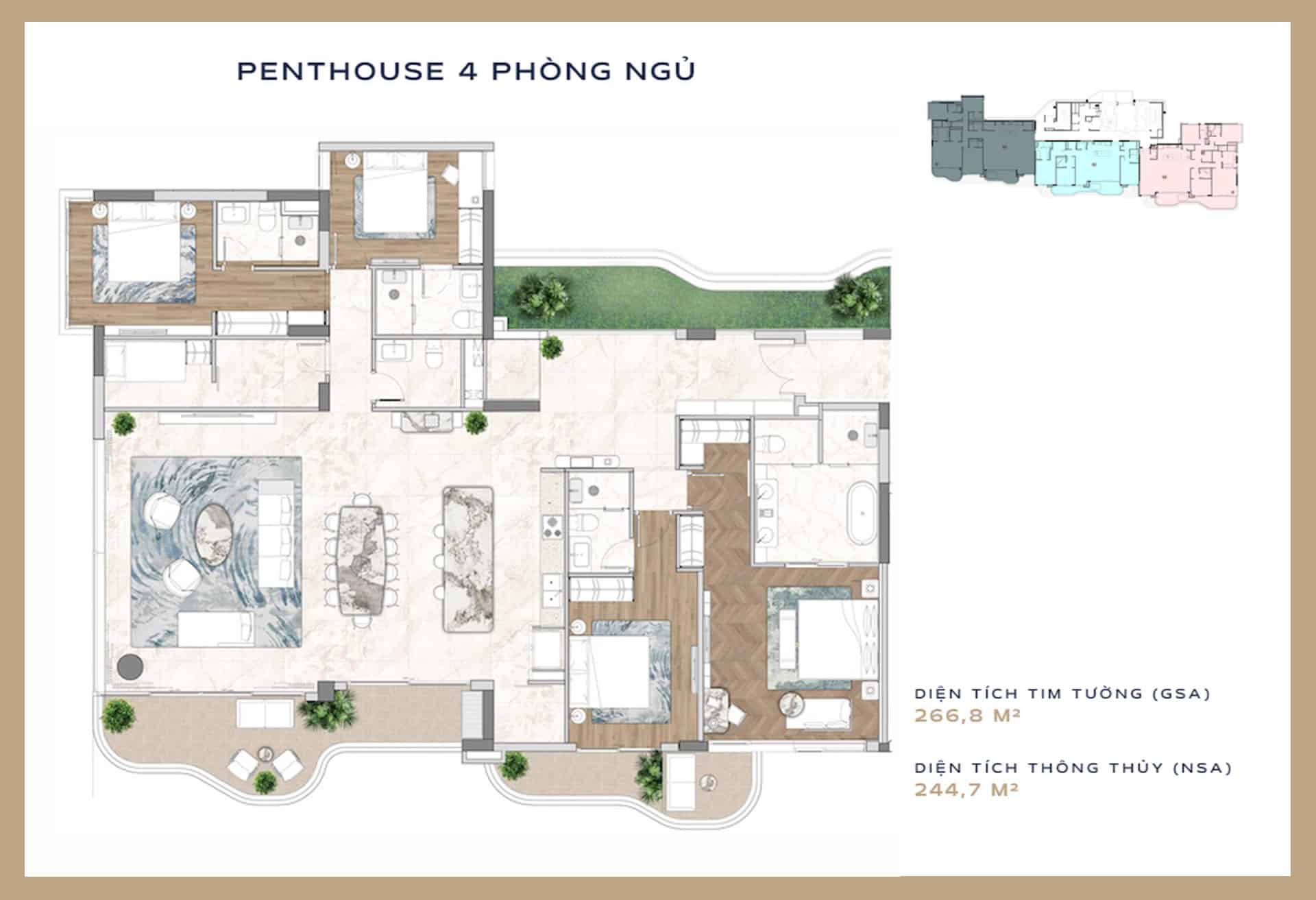 Layout Penthouse The Indochine at Meliá Hồ Tràm