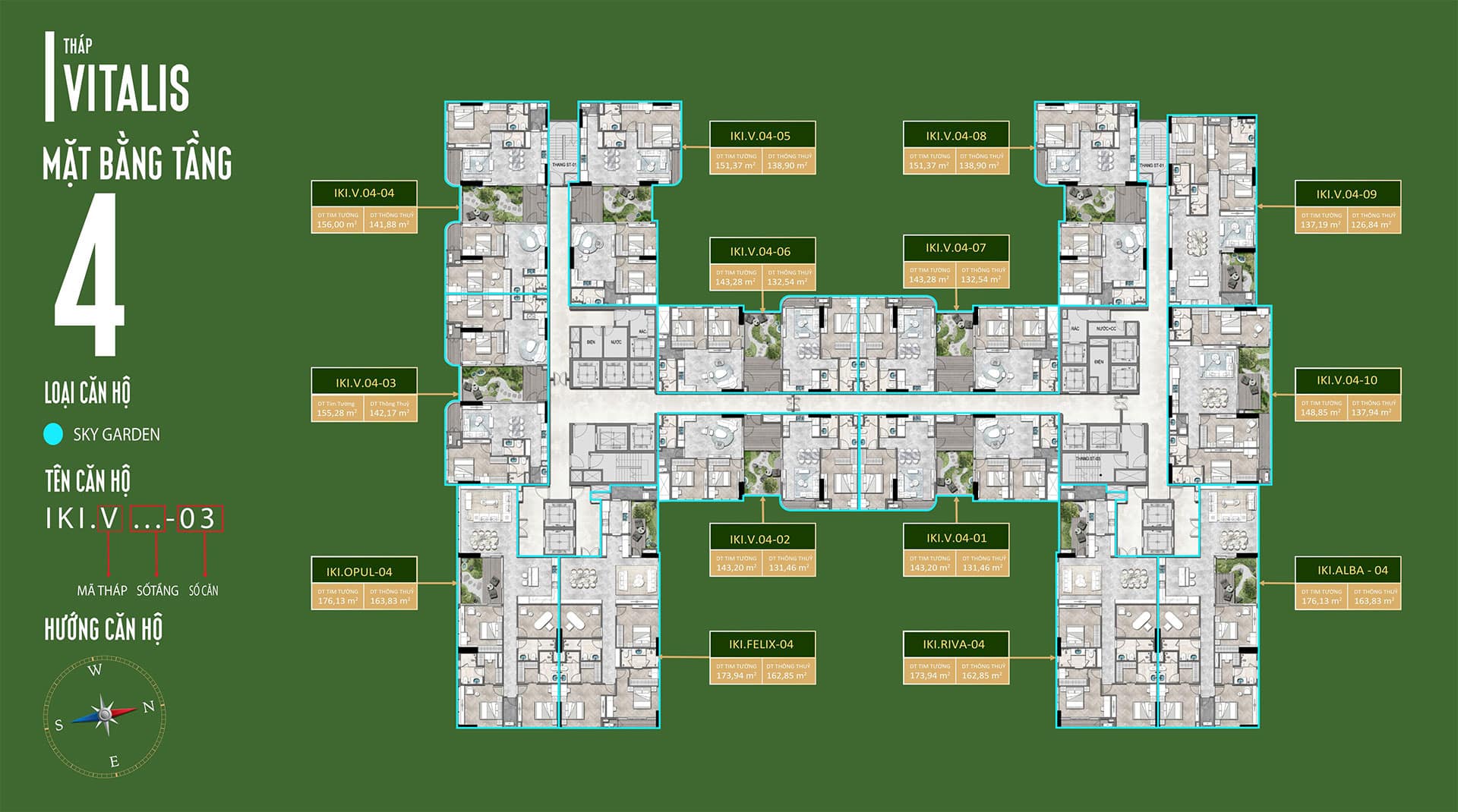 Mặt bằng tầng Căn hộ IKI Village VITALIS