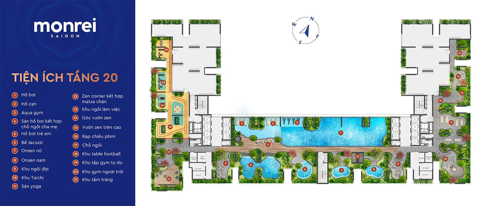 Mặt bằng tầng 20 căn hộ Monrei Saigon