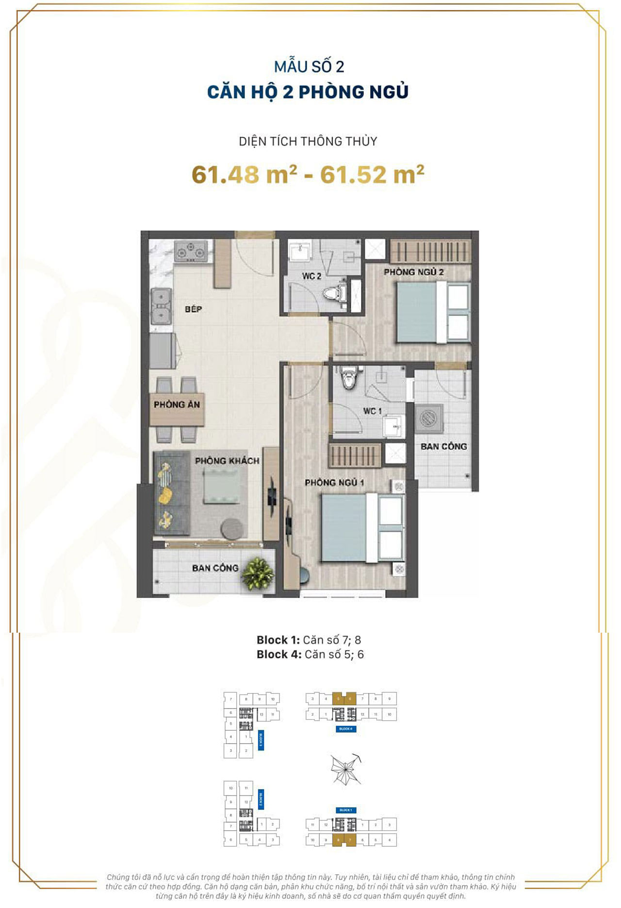 Layout căn hộ 2PN Victoria Village
