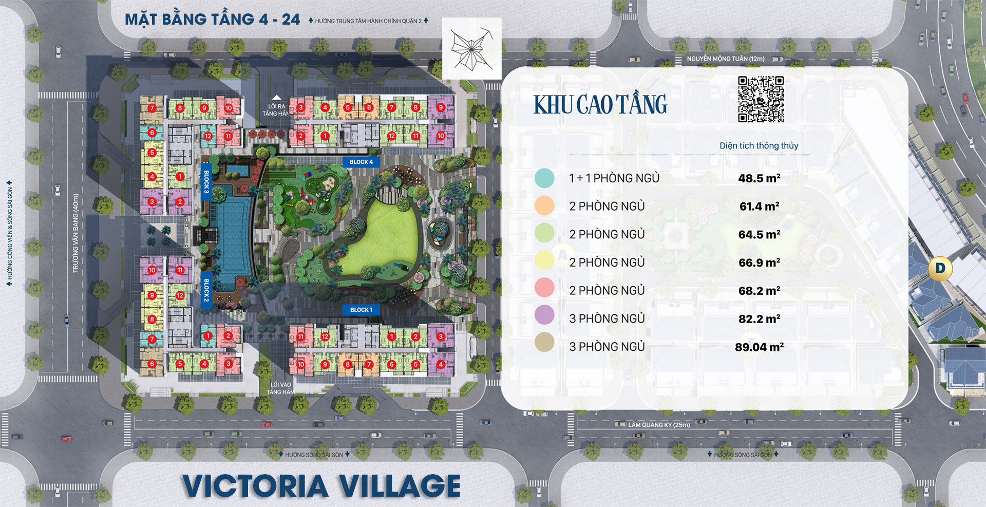 Mặt bằng layout Victoria Village