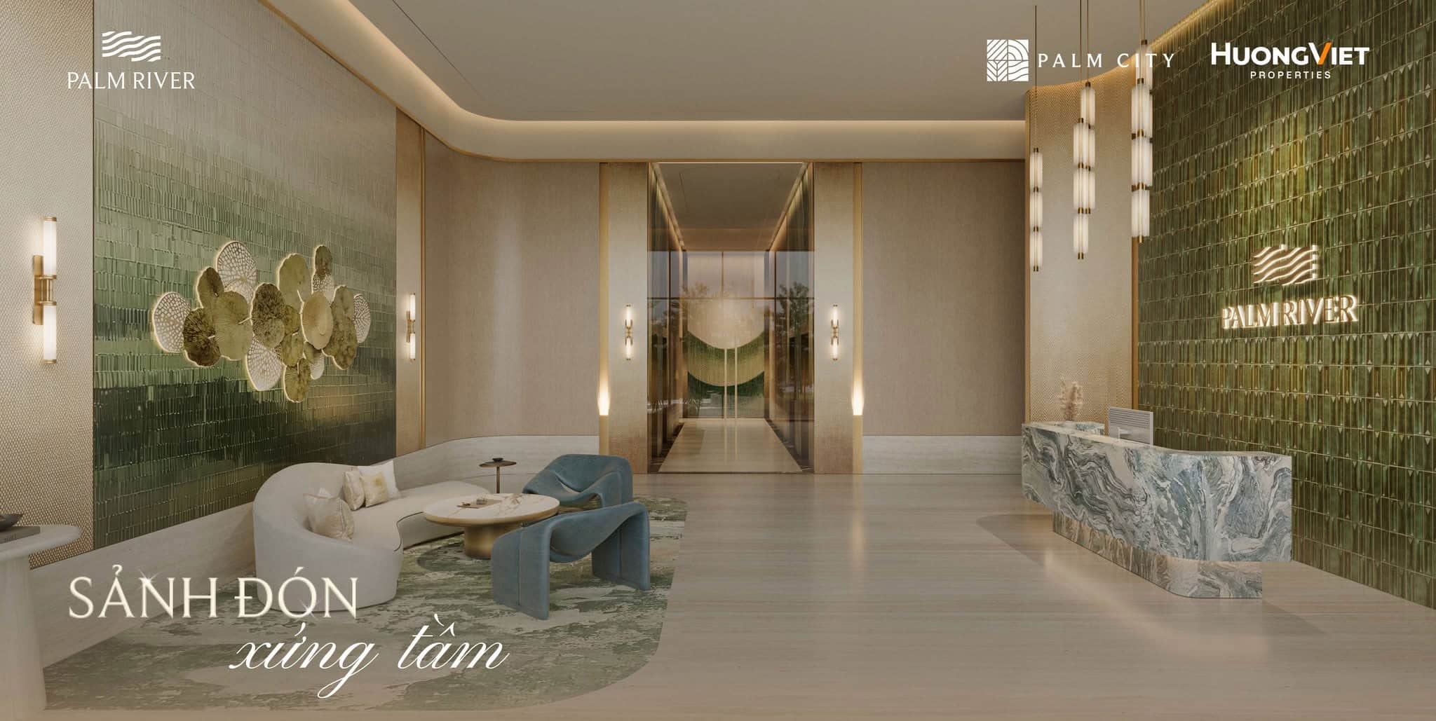 Sảnh đón cư dân căn hộ Palm River