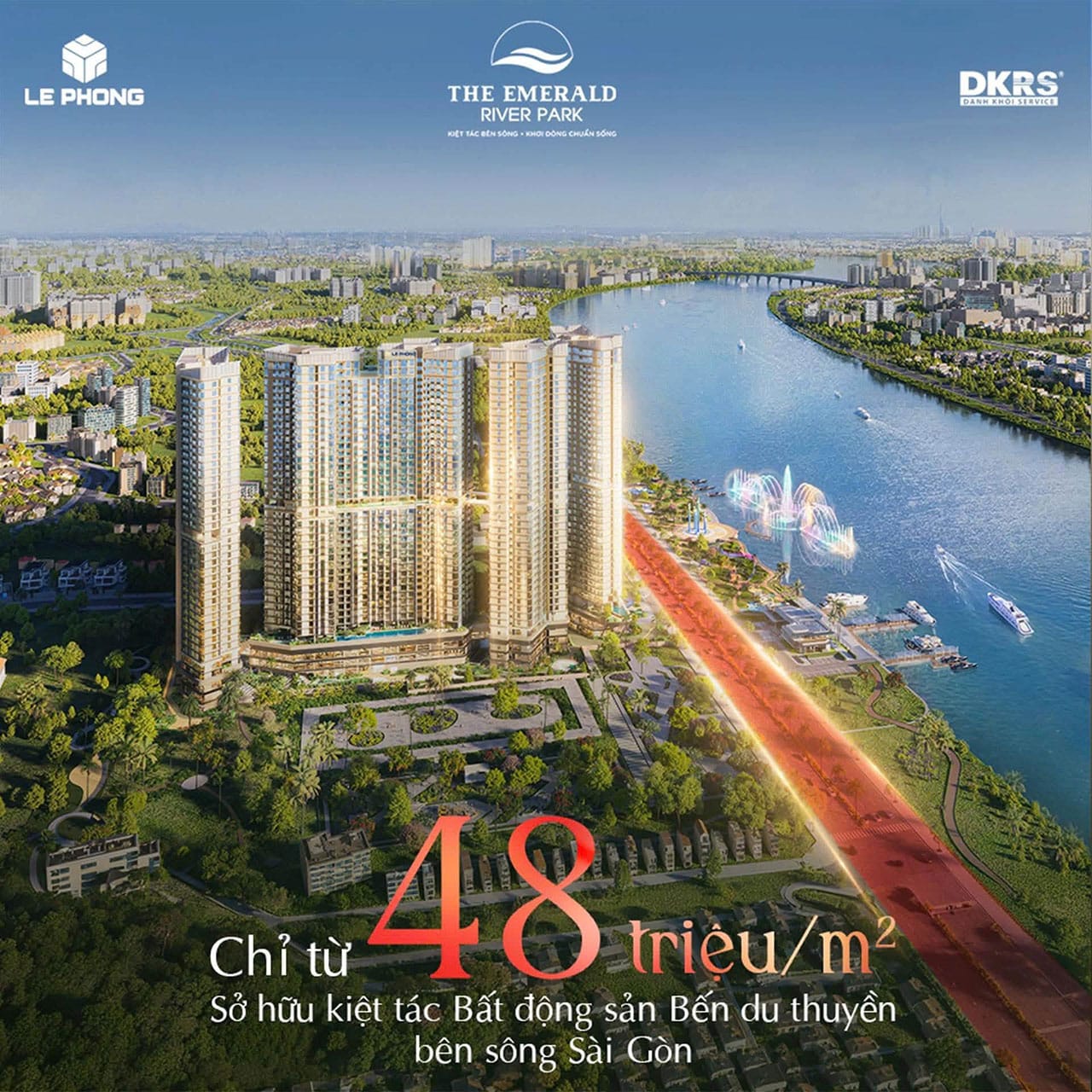 Giá bán căn hộ The Emerald River Park