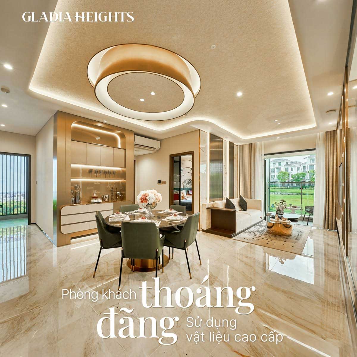 Căn hộ 2 phòng ngủ Gladia Heights