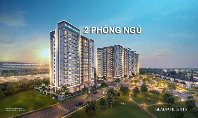 Căn hộ 2 phòng ngủ Gladia Heights