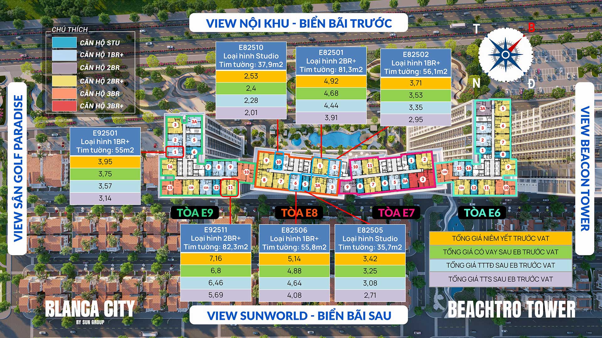 Giá bán BeachTro Tower - Căn hộ mặt biển sở hữu lâu dài tại Blanca City