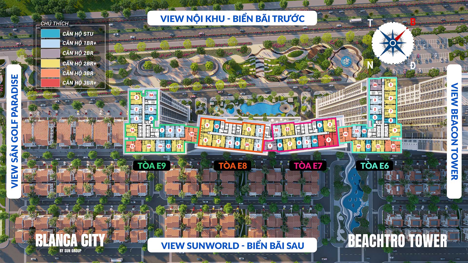 Mặt bằng BeachTro Tower - Căn hộ mặt biển sở hữu lâu dài tại Blanca City