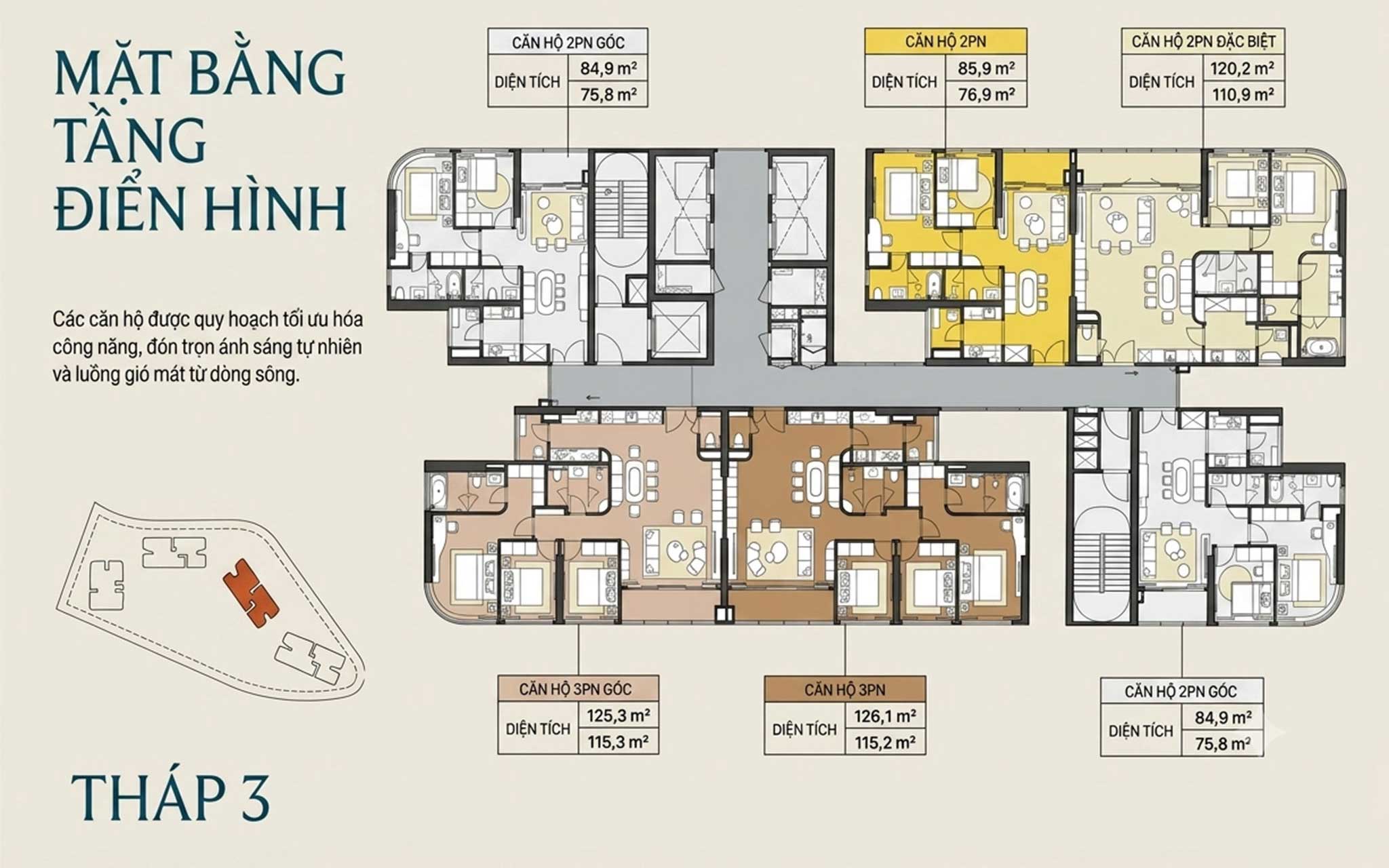 Mặt bằng Palm River – Căn hộ hạng sang giữa lòng khu đô thị nghỉ dưỡng Palm City