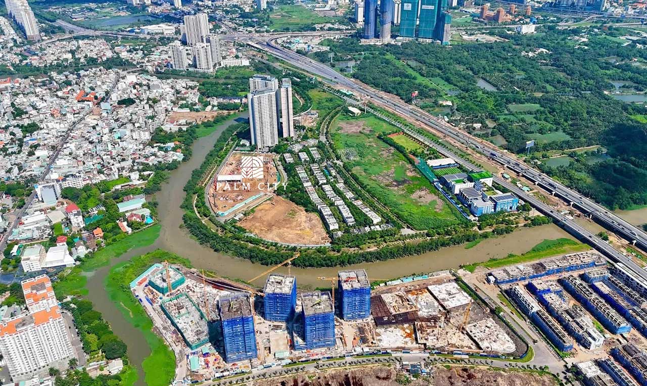 Tiến độ xây dựng Palm River - Palm City by Hướng Việt Properties