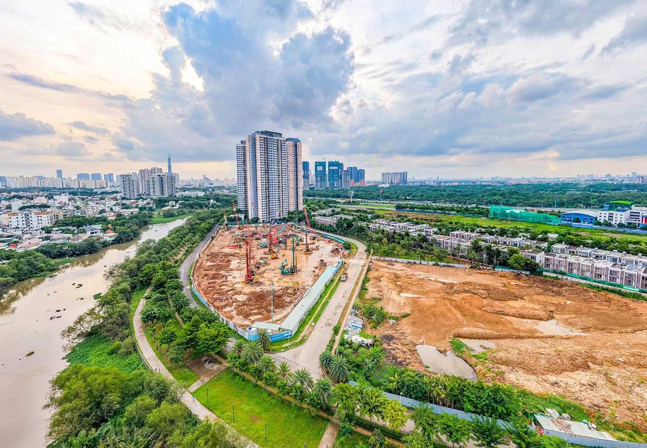 Tiến độ xây dựng Palm River - Palm City by Hướng Việt Properties