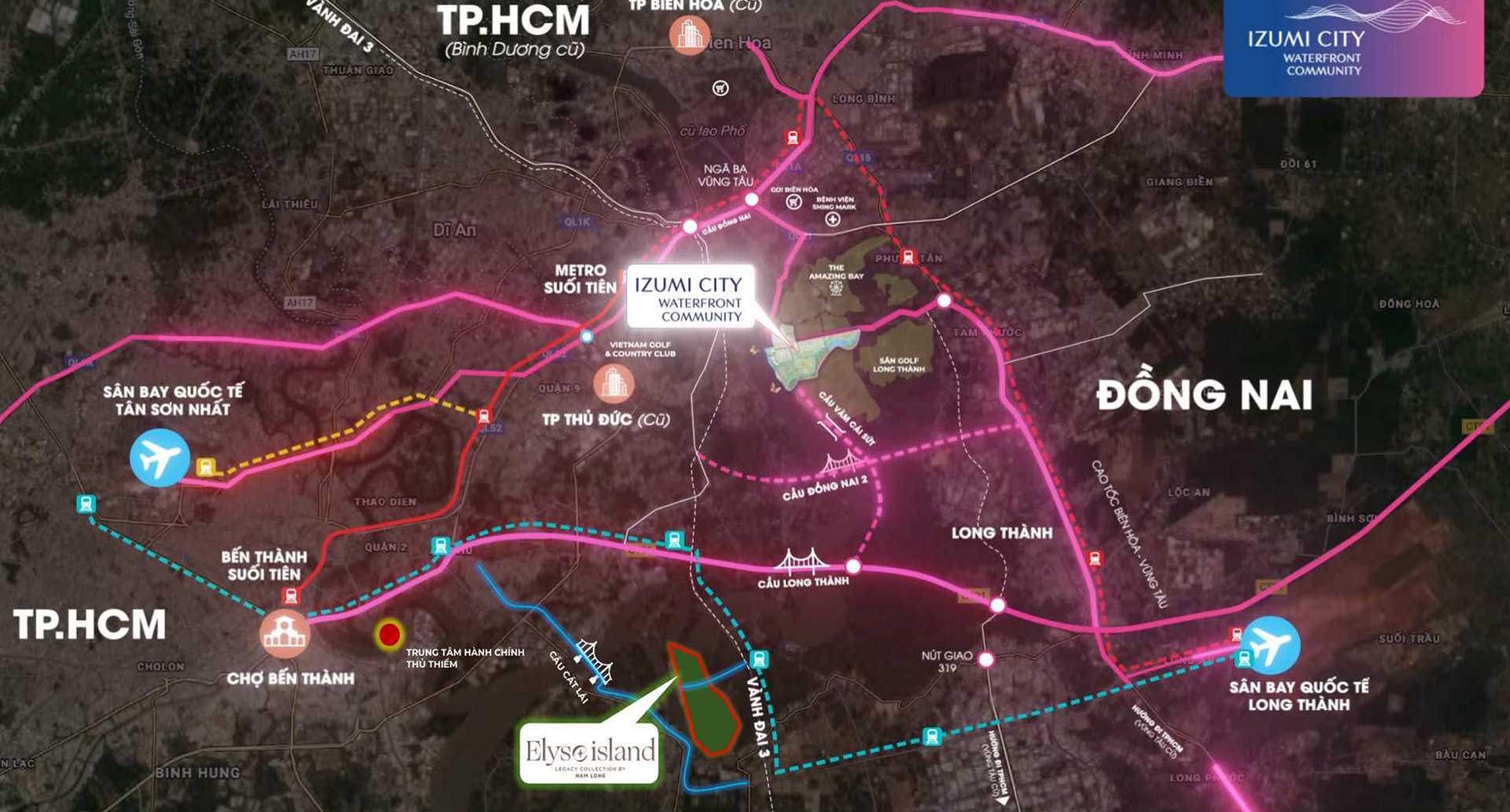 Vị trí dự án Izumi City tại Đồng Nai