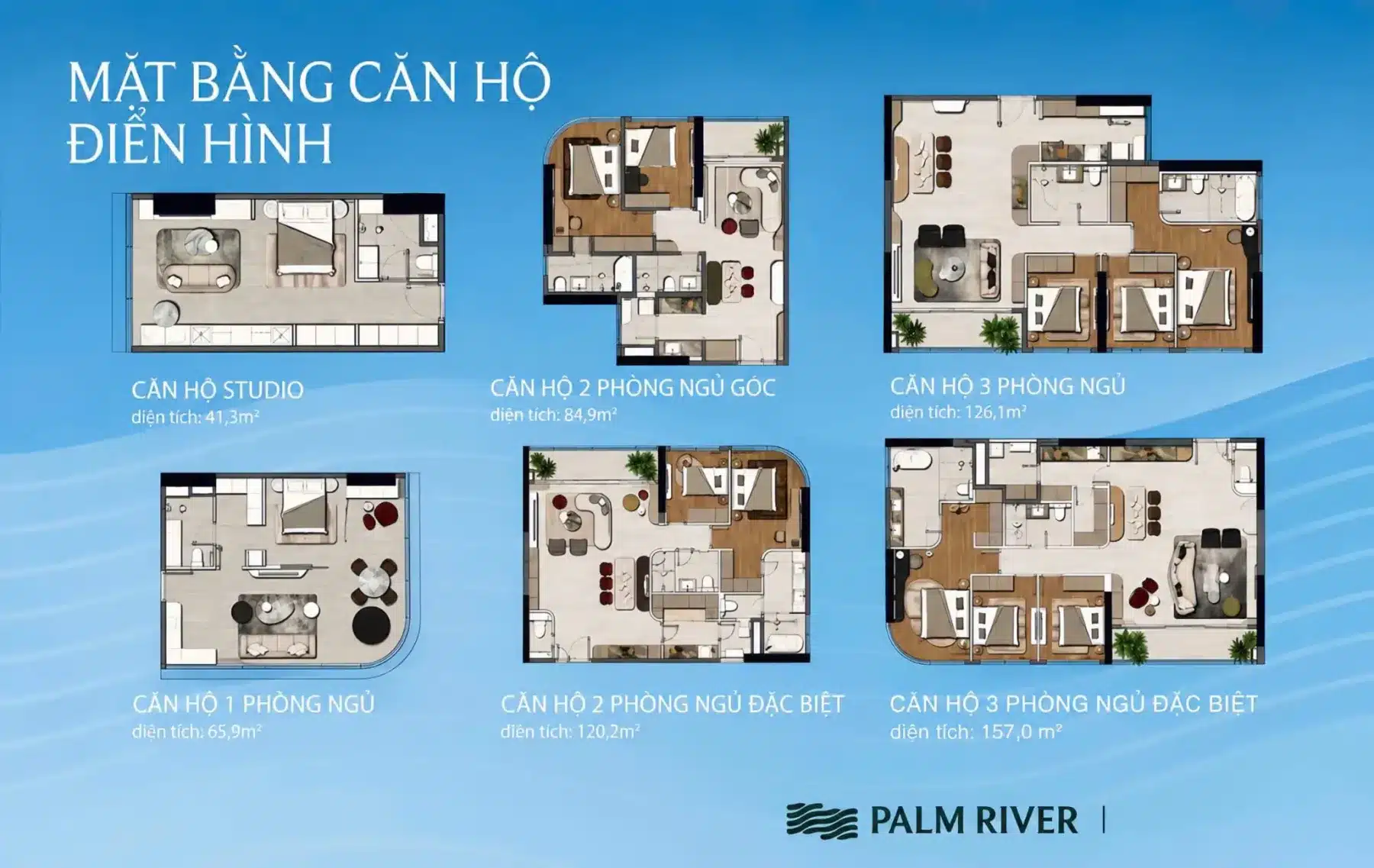 Mặt bằng Palm River – Căn hộ hạng sang giữa lòng khu đô thị nghỉ dưỡng Palm City
