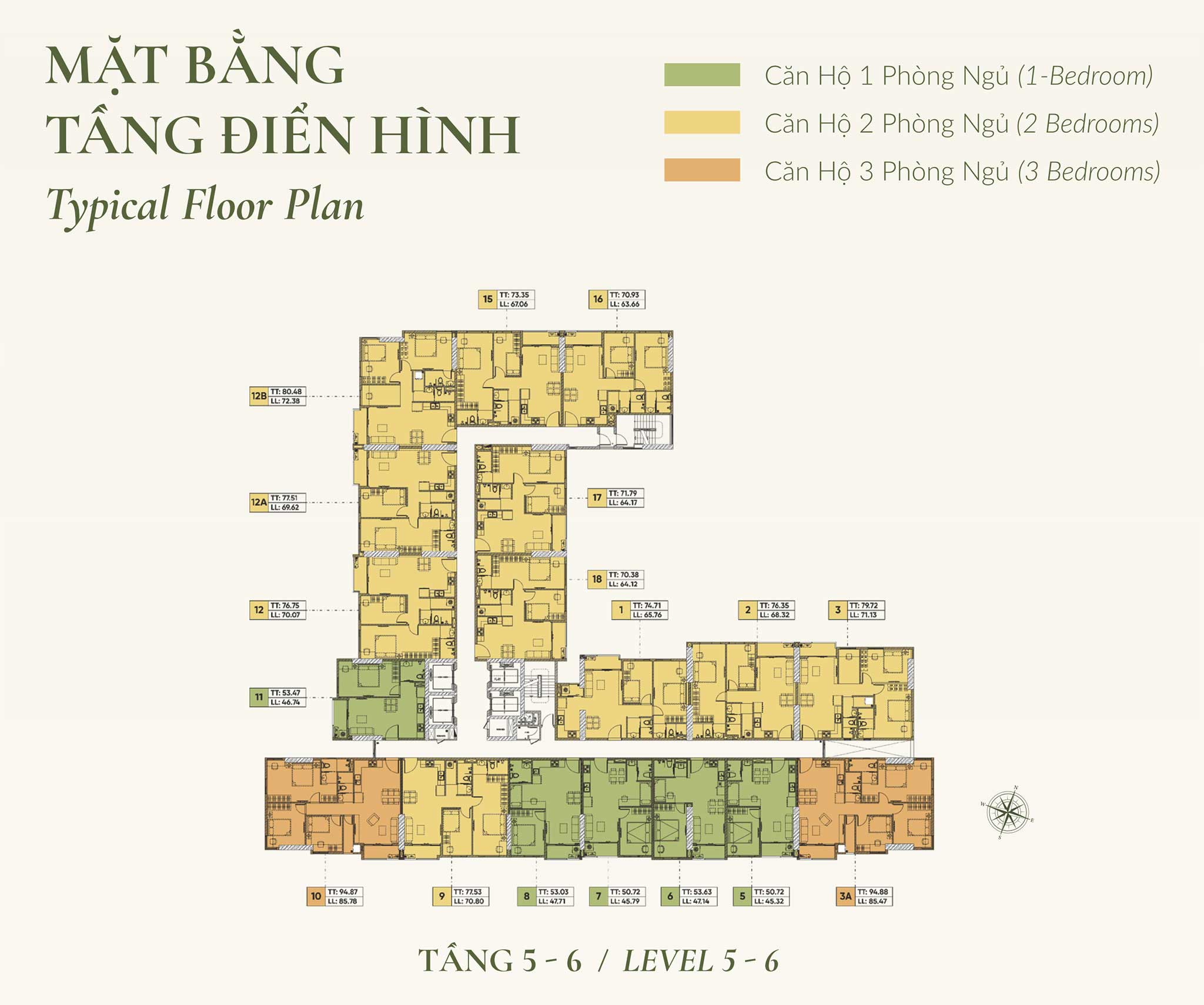 Mặt bằng tầng 5 - 6 dự án Legacy 66 Tân Thành Chợ Lớn