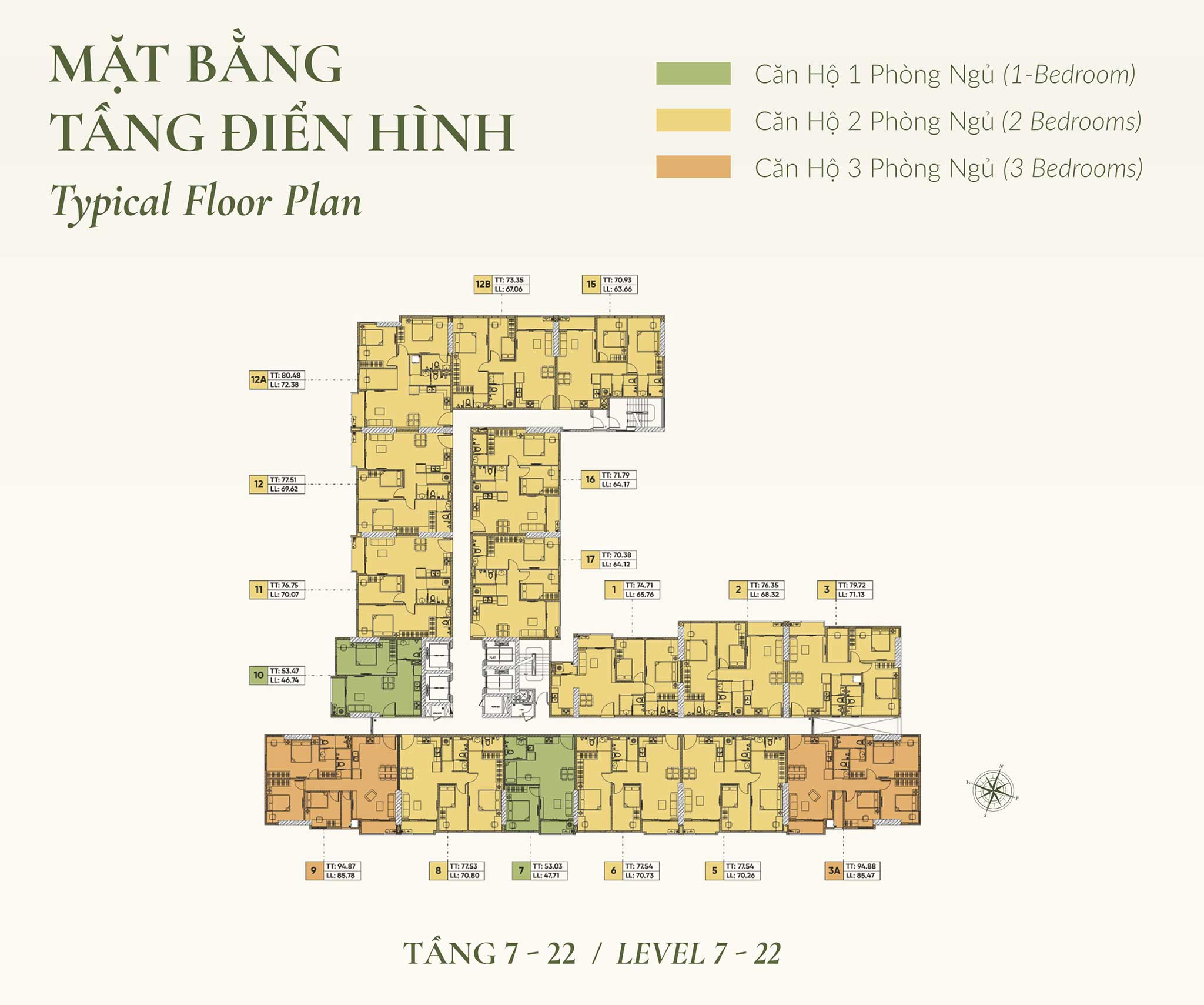 Mặt bằng tầng 7 - 22 dự án Legacy 66 Tân Thành Chợ Lớn