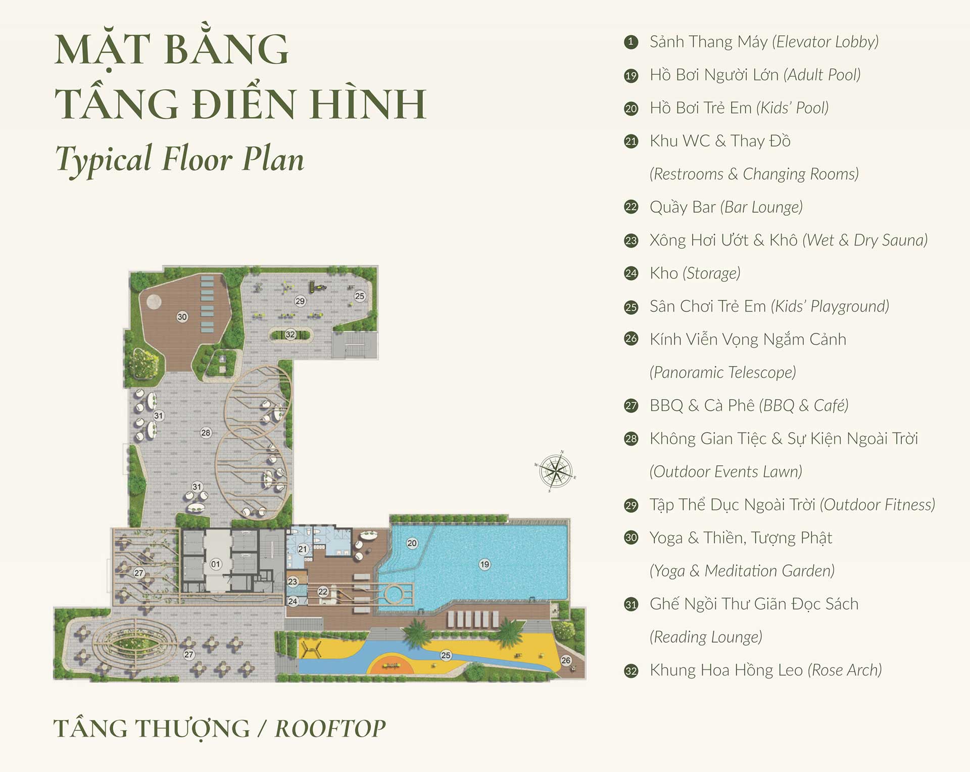Mặt bằng tầng thượng dự án Legacy 66 Tân Thành Chợ Lớn