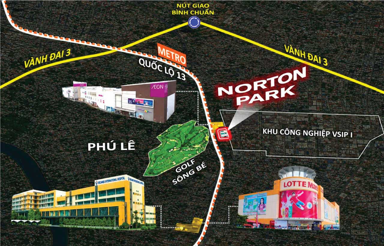 Vị Trí Norton Park mặt tiền QUỐC LỘ 13 